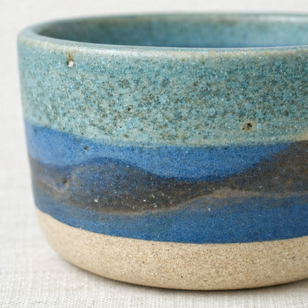 Bougie artisanale Thalassa – Collection Les Océaniques (céramique & cire végétale)