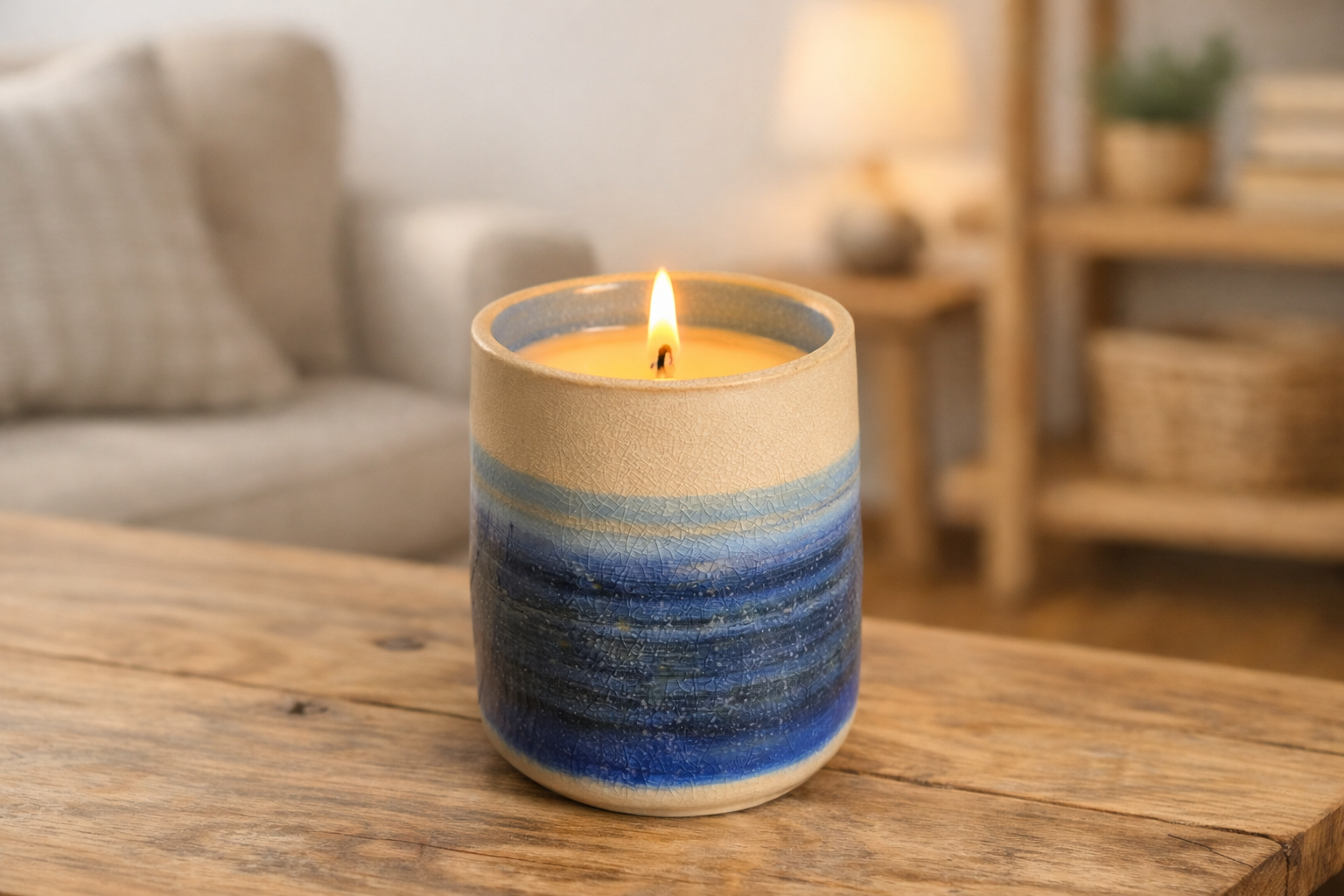Bleu de Mer - Collection Les Maritimes (céramique artisanale & cire végétale)
